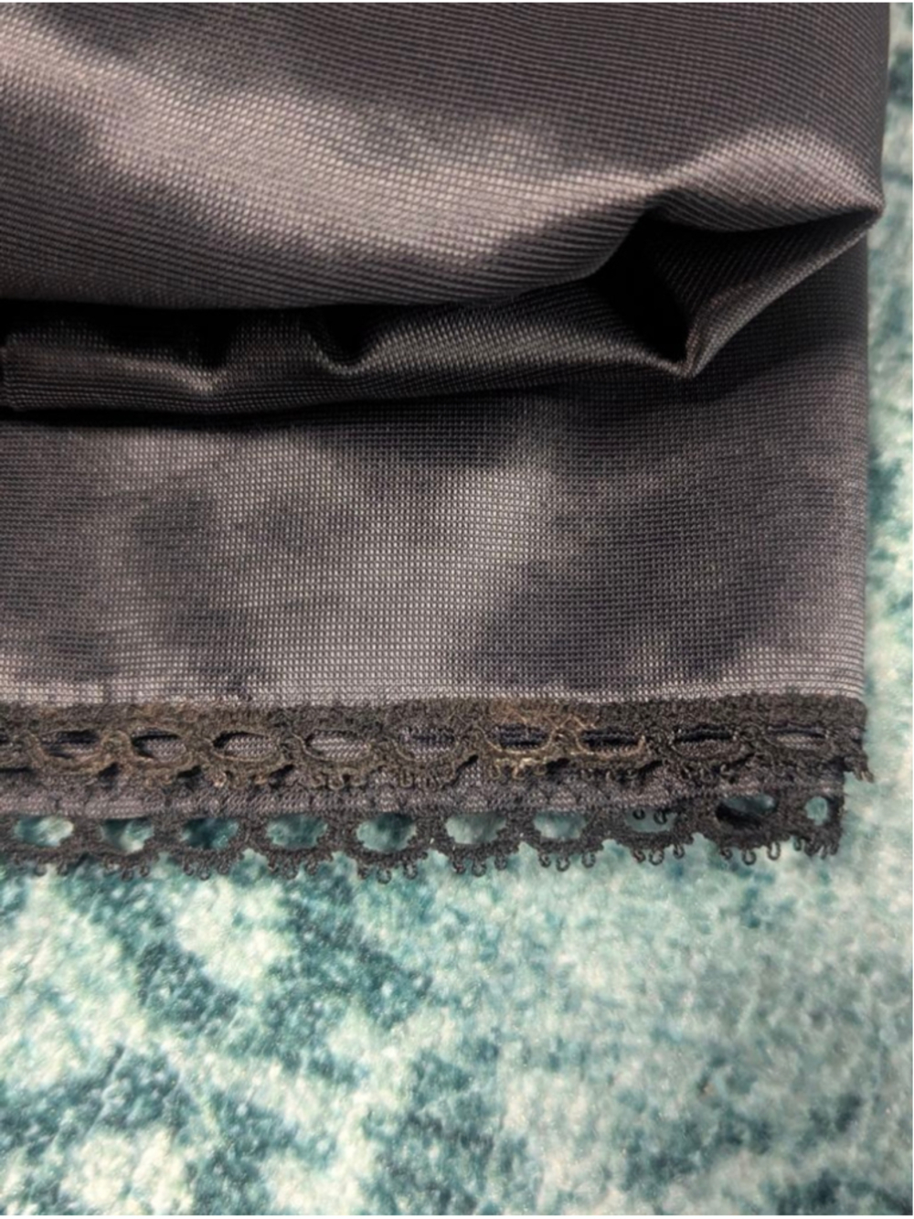 Vtg 60s 70s Van Raalte Black Nylon Lace Trim Slip Dress 40 Average - Picture 13 of 13